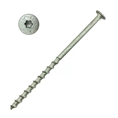 Шуруп по пенобетону с прессшайбой 10х200мм TORX (50шт) с покрытием белый цинк 621020