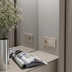 Выключатель двухклавишный Werkel шампань рифленый WL10-SW-2G