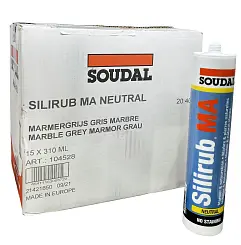 Герметик силиконовый SOUDAL SILIRUB MA серый мраморный 310мл 104528