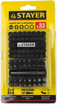 Набор бит STAYER 33шт с адаптером 26085-H33