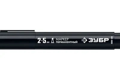 ЗУБР МП-300К черный, 2-5 мм клиновидный перманентный маркер с увелич объемом
