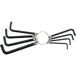 Набор ключей имбусовых Sparta TORX 9 шт T10,15,20,25,27,30,40,45,50 оксидированные на кольце 112667