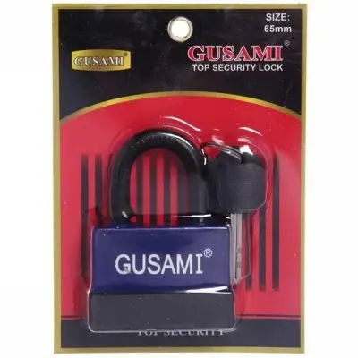 Замок GUSAMI прорезиненный навесной 65мм