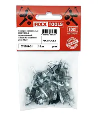 Саморез кровельный FIXXTOOLS оцинкованный 4.8х25мм с шайбой упак 15шт