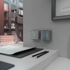 Выключатель одноклавишный с подсветкой Gallant серебряный WERKEL W5010106