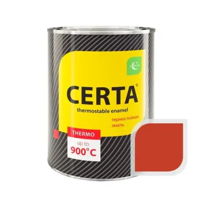 Термостойкая эмаль CERTA ярко-красная до 400 °C 0,8 кг