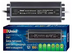 UET-VAF-100A67 12V IP67 Блок питания ультратонкий, 100Вт. Металлический корпус. TM Uniel