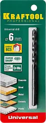 Сверло "UNIVERSAL" по бетону, металлу, дереву, KRAFTOOL PROFESSIONAL 29172-100-6, 6 х 100 мм