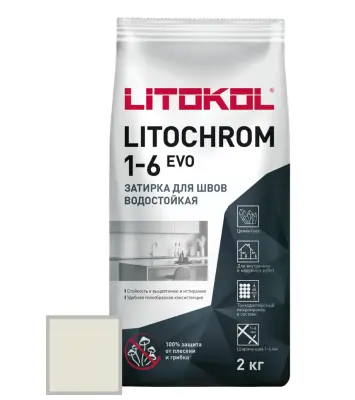 Затирка цементная Litokol Litochrom EVO 1-6 LE 205 жасмин 2кг 500190002
