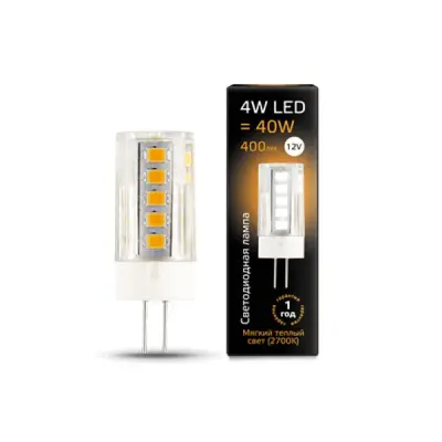 Лампа Gauss LED G4 12V 4W 400lm 2700K керамика 1/10/200