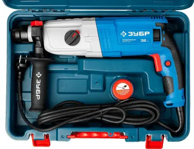 Перфоратор SDS-plus, ЗУБР Профессионал ЗП-32-1100 К, реверс, горизонтальный, металлич редуктор, 3.4