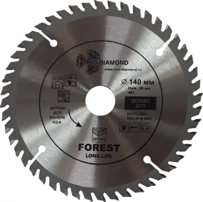 Диск пильный Trio-Diamond FOREST LONG LIFE 140х16/20х2,2мм 48T FLL839