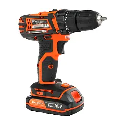 Дрель-шуруповерт PATRIOT BR 141ES аккумуляторная 2,0 Ah 14,4V 27Нм 180201141