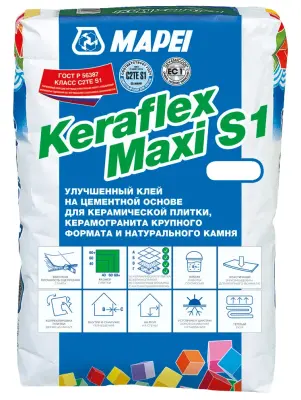 Клей для плитки Mapei KERAFLEX MAXI S1 высокоэластичный морозоустойчивый белый 25кг 12