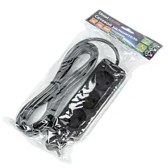 Удлинитель TM Uniel S-CU3-3 BLACK, серии Ultra, шнур 3м., 3 гнезда, 10A, б/з, цвет черный, UL-000099