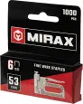 MIRAX 6 мм скобы для степлера тонкие тип 53, 1000 шт MIRAX 6 мм скобы для степлера тонкие тип 53, 1000 шт
