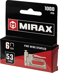 MIRAX 6 мм скобы для степлера тонкие тип 53, 1000 шт