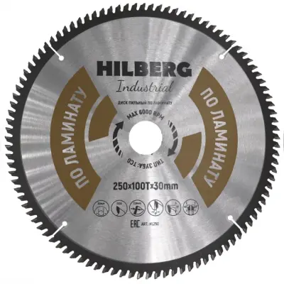 Диск пильный Hilberg INDUSTRIAL ламинат 250х30х2,8мм 100T HL250