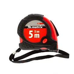 Рулетка Matrix Status Magnet Fixation, 5 м х 25 мм, обрезиненный корпус, зацеп с магнитом 31029