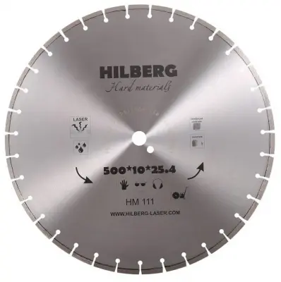 Диск алмазный Hilberg 500х25.4мм Hard Materials Laser сегментный HM111