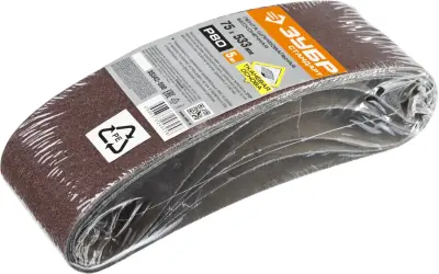 ЗУБР 75х533 мм, P80, лента шлифовальная СТАНДАРТ, для ЛШМ, 5 шт.