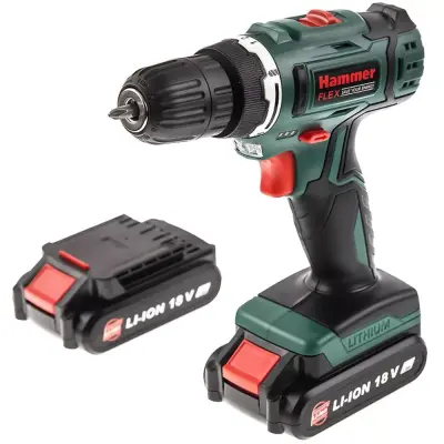 Аккумуляторная дрель-шуруповерт HAMMER 18В 2АКБ ACD185Li