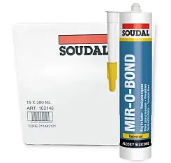Клей-герметик силиконовый SOUDAL MIR-O-BOND для зеркал нейтральный бесцветный 310мл 103146