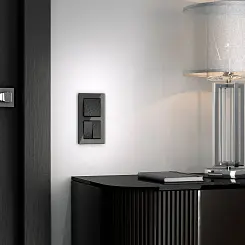 Выключатель двухклавишный hammer черный WERKEL W1220008