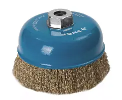 ЗУБР "ПРОФЕССИОНАЛ". Щетка чашечная для УШМ, витая латунированная стальная проволока 0,3мм, 125ммхМ1