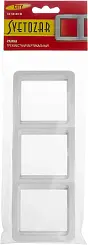 Панель СВЕТОЗАР "ГАММА" тройная вертикальная, цвет белый