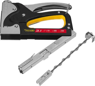 Степлер STAYER BlackPro 3 в 1 скобы 53, 300, 500 53 31507