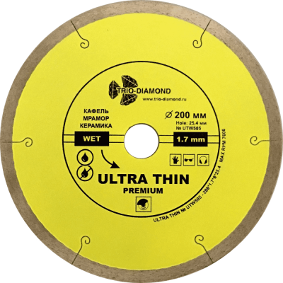 Диск алмазный Trio-Diamond 200х25.4/22.23мм Ultra Thin Premium сплошной UTW505