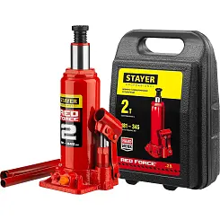 Домкрат гидравлический бутылочный в кейсе STAYER RED FORCE 2т 181x345мм