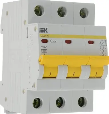 Автоматический выключатель IEK ВА47-29 3P С32 MVA20-3-032-C