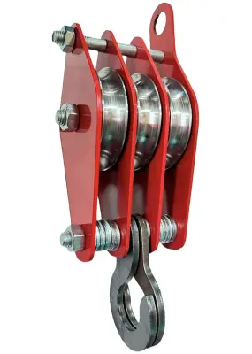 Блок полиспаста FIXXTOOLS БП-3-80-1 3 ролика 80мм