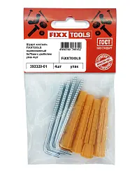 Шуруп костыль FIXXTOOLS оцинкованный 5х70мм с дюбелем упак 4шт