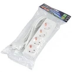 Удлинитель Uniel Ultra, шнур 1,5м., 4 гн., 16A, с/з, белый S-GCU4-1,5 WHITE