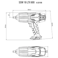 Гайковерт METABO SSW 18 LTX 600 аккумуляторный ударный кейс