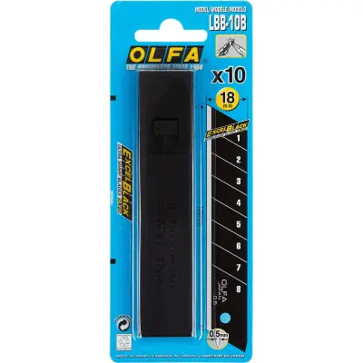 Лезвия OLFA 18мм 10шт сегментированные BLACK MAX OL-LBB-10B
