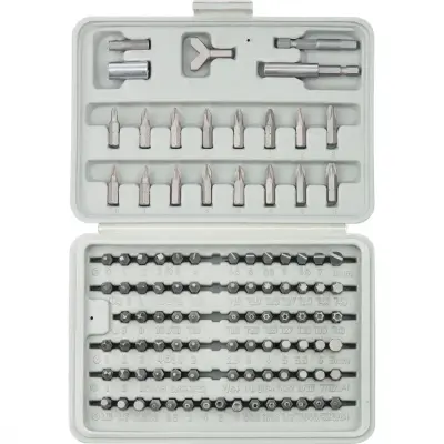 Набор бит, адаптеры для бит, CrV, 100 предм., в пласт. боксе// Sparta