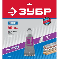 Диск пильный ЗУБР 300х30мм 80T по алюминию ламинату 36907-300-30-80