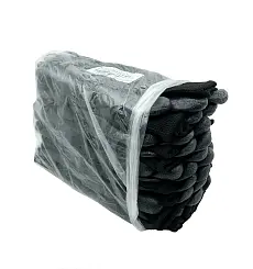 Перчатки с обливной ладонью черные, нейлоновые с латексом 47гр. RICH 12 пар.