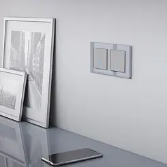 Сенсорный выключатель двухклавишный с функцией Wi-Fi серебряный WERKEL W4520606