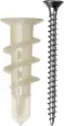 Дюбель нейлоновый, тип "Дрива" со сверлом, для гипсокартона, с оцинкованным саморезом, 33мм 4шт ЗУБР