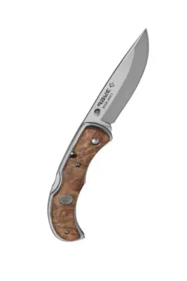 Нож ЗУБР ПРЕМИУМ НОРМАНН складной эргономичная рукоятка с деревянными накладками 220мм 47714