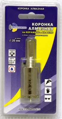 Коронка алмазная Trio-Diamond по керамике и стеклу 20мм 400020