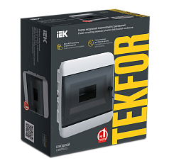 Бокс встраиваемый IEK TEKFOR ЩРВ-П-8 IP41 8 модулей черная прозрачная дверц TF5-KP12-V-08-41-K01-K03