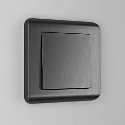 Выключатель одноклавишный графит рифленый WERKEL W1110004