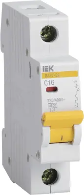 Автоматический выключатель IEK ВА47-29 1P С16 MVA20-1-016-B