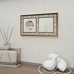 Рамка на 2 поста Werkel золото/белый  WL77-Frame-02